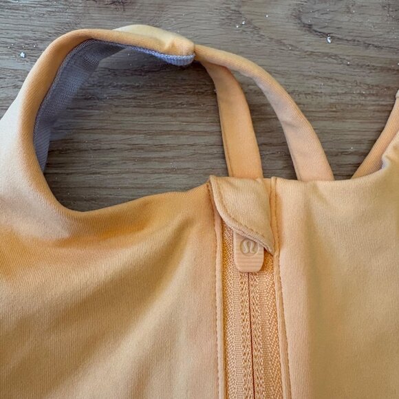 Lululemon Athletic Energy High Neck LL Bra Zip Mango Dream NWT Women’s Size 6 - Picture 4 of 7